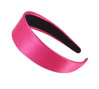 LALADEFIEE Wide Edge Satin Hair Bands 2pcs Set Rose Red Solid Headbands Creative Headdress for Women Girls Party and Daily Wear