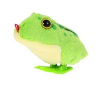 LALADEFIEE Wind-up Plush Frog Soft Clockwork Animal Plaything for Cute Jumping Design with Thick Plush and Bright Colors Promotes Hand-eye Coordination and Crawling Development