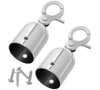 LALADEFIEE Wire Rope Stops with Snap Hook 2Pcs Metal End Caps for Rope Barrier Fittings and Public Queue Management