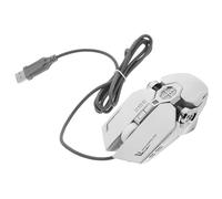 LALADEFIEE Wired Gaming Mouse Silver for Laptop and Desktop with Upgraded Key Layout and Skin-like Layer Plastic Classic Style, for Playing Computer Games