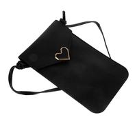 LALADEFIEE Woman Cellphone Bag Window Design Pu Material Touch The Phone Functional Phone Pouch with Iron Decoration Stylish Crossbody Bag for Beach and Dating