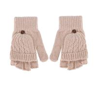 LALADEFIEE Women's Merino Wool Long Gloves for Arthritis Water Resistant Thermal Mittens Mitt Glove Fingerless Winter Warm Hand Washable