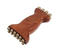 LALADEFIEE Wood Facial Massager with Brass Beads Portable Manual Face and Neck Massage Tool for Sculpting Skin Relaxation Lightweight Travel-Friendly Natural Beauty Instrument