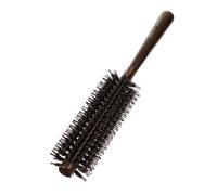 LALADEFIEE Wood Handle Round Hair Brush for Hairstyling Detangling Bristle Comb with Scalp Massage Comfortable Grip for Smooth Hair and Elastic Roots Small for Easy Styling