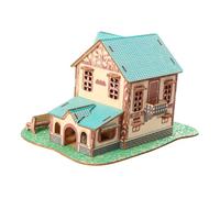 LALADEFIEE Wood Puzzle Educational DIY Star House Model Brightly Colored Wooden Jigsaw for Hand-eye Coordination Development and Intellectual Growth