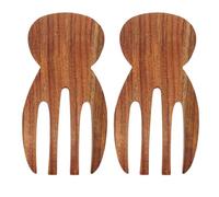 LALADEFIEE Wood Salad Servers 2pcs Acacia Wood Salad Spoon and Fork Set for Mixing and Serving Kitchen Utensils Cooking Flatware for Home Dining