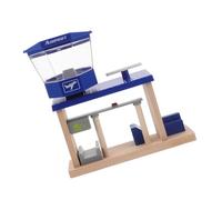 LALADEFIEE Wooden Airplane Station Playset with Unique Barrier Design for Early Educational Creative Role Play Enhancing Imagination and Logical Thinking Skills