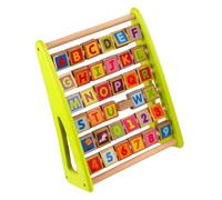 LALADEFIEE Wooden Alphabet and Math Number Rack Educational for Smooth Edges Safe Learning Board to Develop Hand-eye Coordination and Fine Motor Skills for Early Childhood Cognitive