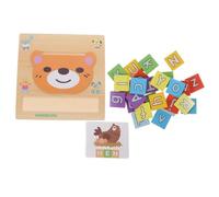 LALADEFIEE Wooden Alphabet Learning for Educational Letter Blocks Puzzle Creative Spelling Game for Montessori Early Learning Tool for Brain Development and Interaction