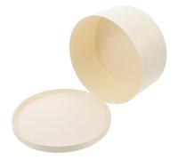 LALADEFIEE Wooden Cake Box round Container with Lid White 20.5x10cm for Favours, Snacks, Candies and Treat Packaging for Shops and Bars