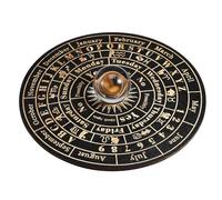 LALADEFIEE Wooden Dowsing Board Large Pendulum Divination Pad with Carved Symbols for Witchcraft Home Decor Spiritual Altar Accessory