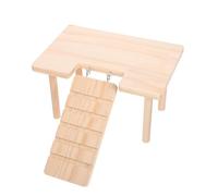 LALADEFIEE Wooden Hamster Platform with Climbing Ladder for Chinchilla and Birds, Khaki Cage Designed for Pet Exercises, Developing Balance and Coordination with Easy Hanging Design