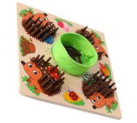 LALADEFIEE Wooden Hedgehog Sensory for Educational Plaything Enhances Logical Thinking and Hand-eye Coordination Early Learning Game