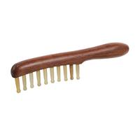 LALADEFIEE Wooden Meridian Scalp Massage Comb with Wide Tooth Sheep Horn for Trigger Point Therapy, Portable Manual Hair Care Tool for Relaxation and Head Meridian Stimulation