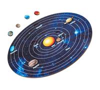 LALADEFIEE Wooden Solar System Puzzle for Educational Planetary Matching with Planets Cognitive Space Learning Board Puzzle Embedded Design