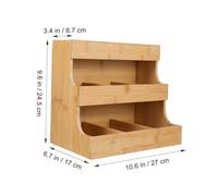 LALADEFIEE Wooden Tea Bag Holder Storage Rack for Office Home Smooth Polished Edges Stable Structure Multi-Functional Tea Coffee Sachet Organizer Practical Desktop Decoration