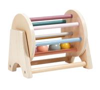 LALADEFIEE Wooden Textile Drum for Montessori Educational Learning Plaything with Colorful Balls and Bell Sound for Sensory Exploration and Fine Motor Skills Development at Home