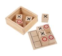 LALADEFIEE Wooden Toe Game Board Portable Family Puzzle for Adults Educational Brain Teaser with Storage Box Rustic Tabletop Game for Cognitive Skills and Strategic Thinking