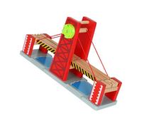 LALADEFIEE Wooden Train Track Suspension Bridge DIY Compatible Railroad Bridge for Easy-build Elevation Connector Enhances Creativity and Logical Thinking Birthday