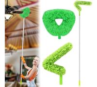 Lalafancy Microfibre Feather Duster with Extension Pole Up to 78 Inch, 2 Pcs Bendable Washable Long Reach Duster for Cleaning High Ceiling and Fans, Blinds, Fan, Interior Roof, Furniture