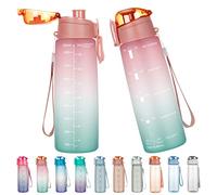 Lalafancy Motivational Water Bottle 900ml with Time Marker, BPA Free Tritan Plastic Drinks Bottles, Leak Proof Gym Bottle for Fitness, Outdoor, Camping, Sports, Cycling, Yoga…