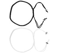 LALAFINA 1 Pair Couple Braided Rope Bracelets for Couples Lightweight and Not Easy to Fade, Handmade Friendship Bracelet Woven with Assorted Color Thread Rope for Parties and Dates