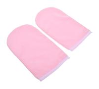 LALAFINA 1 Pair Paraffin Wax Gloves for Hand Care, Moisturizing Lotion Mitts with Comfortable Closure, Cotton and Velvet Material, Trendy Pink Bath Mittens for Hot Wax Spa Use