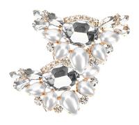 LALAFINA 1 Pair Pearl and Crystal Shoe Clips for Brides Lightweight Metal Decorative Shoe Jewelry Clips with Delicate Floral Design Comfortable to Use for Anniversary Celebration