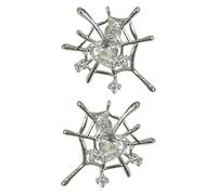 LALAFINA 1 Pair Silver Alloy Spider Web Earrings for Women, Delicate Halloween Festival Costume Ear Decoration, Stylish Classic Design for Party Accessories