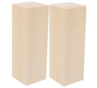 LALAFINA 1 Pine Wood Square Strips Rectangles Blocks Wooden Blocks for Craft Wood Blocks Blank Wooden Craft Blocks Unfinished Whittling Wood Unfinished Wooden Cubes 2pcs