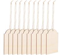 LALAFINA 10 Pcs Blank Wood Tags Wooden Tags Khaki Unfinished Design Suitable for DIY Crafting Xmas Tree Decor Christmas Hanging Ornaments
