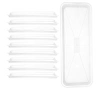 LALAFINA 10 Pcs Rectangular Plant Trays for Bonsai Pots, White PP Plant Plate to Catch Water, Water Drain Tray for Indoor Outdoor Use, 40X15CM