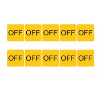 LALAFINA 10 Sheets Yellow PVC Adhesive Off Labels Sticker Decal for Device Switch Buttons, Easy Identification with No Tools Needed, Suitable for Window and Dry Surface Application