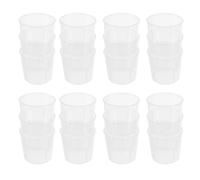 LALAFINA 100 Pcs White Plastic Feeding Cups with Scale for Quantitative Feeding, Sturdy Reusable Measuring Bowls for Geckos and Small Reptiles in Terrariums