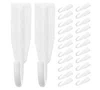 LALAFINA 100pcs J Shaped Hook Plastic Clip-on Wire Rack Shelf | 360-degree Rotation Feature, Rustproof Matte Texture, for Kitchen Racks and Pantry Storage