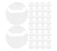 LALAFINA 100Pcs Round Pin Badge Protective Case 63Mm Plastic Badge Holder for Storage