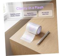LALAFINA 105 Sheets Self-adhesive Notepads with Pull-out Note Pad Feature, Crystal Plastic Adhesive Notes Preventing Smudging and Supporting Document Indexing, for School and Meetings