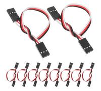 LALAFINA 10pcs 15cm 3-pin Female to Female Servo Extension Wire Cable for Plane and Helicopter, Sturdy Hard Plastic Receiver and Servo Connection Lead Cable