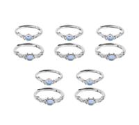 LALAFINA 10pcs Angel Demon Moonstone Couple Rings Adjustable for Lovers Minimalist Fashionable Matching Jewelry for Women and Men Index Finger Bands Valentine Gift