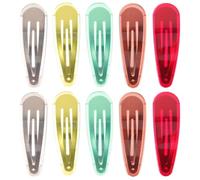 LALAFINA 10pcs Assorted Colour Snap Hair Clips, Plastic and Metal Hair Accessories, Small Size for Birthday and Holiday Use