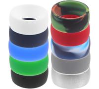 LALAFINA 10pcs Decorative Silicone Rings for Men and Women, Breathable and Ergonomic Design Gym Accessories, Elastic Silicone Finger Rings Suitable for Sports and Outdoor Activities