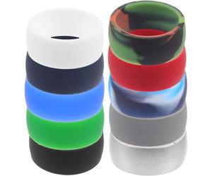 LALAFINA 10pcs Decorative Silicone Rings for Men and Women, Breathable and Ergonomic Design Gym Accessories, Elastic Silicone Finger Rings Suitable for Sports and Outdoor Activities