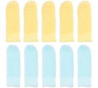 LALAFINA 10pcs Dog Finger Toothbrush for Small Dogs and Puppies, Polyester Material, Effective for Removing Grime and Eliminating Bad Breath, Pet Dental Care Tool