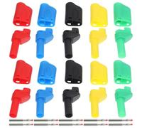 LALAFINA 10pcs Insulated Banana Plugs Speaker Wire Connectors for Receiver Amplifier Stackable Audio Jack with Colors Teal Red Orange Black