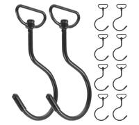 LALAFINA 10pcs No-Drill 360° Swivel S Hooks Stainless Steel Multi-Functional Space Saving Clothes Hangers for Bathroom and Kitchen Easy to Use Rotating Wall Hooks