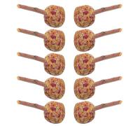 LALAFINA 10pcs Pet Teeth Grinding Rod Chewing Stick Natural Timothy Grass and Branch Material Assorted Color Small Pet Molar Rods for Hamster and Guinea Pig Discomfort Relief Random Color