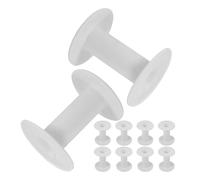LALAFINA 10Pcs Plastic Empty Spools for Thread Yarn Bobbins DIY Wire Reel Storage, Lightweight Round Plastic Bobbins Suitable for Embroidery, Crochet and Sewing Crafts