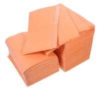 LALAFINA 125pcs Disposable Nail Art Table Mats Manicure Pads in Orange Pulp Material Protect Desktop and Prevent Liquid Penetration for Tattoos Salon and Manicure Salon