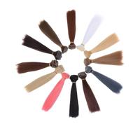 LALAFINA 12pcs Annabelle Doll Wig Diy Kit Straight Hair Wig High Temperature Fiber