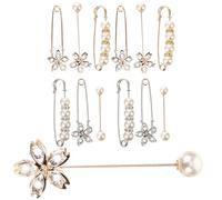 LALAFINA 12pcs Brooch Pin for Women Decorative Clothing Accessory Alloy Sweater Clips Pins for Pants Skirts Waist Fastener Safety for Leisure and Formal Occasions